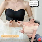 Summer Ice Silk No Trace Strapless Underwear Women Small Chest Gathering Non-slip Not Drop Breast Invisible Bra Cover Wipe Chest