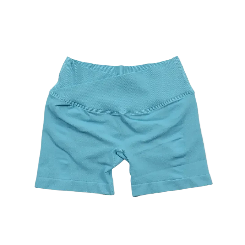 Gym Shorts 4.5" Women Clothes Seamless Leggings V Waist Cross Yoga Shorts Workout Fitness Scrunch Booty Tights Running Shorts