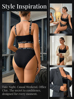 Fashion Wirefree Closure Bra Set Panty Set for Women Mesh Sheer Ribbed Bralette Thong Set 2 Piece Sexy Lingerie C3515