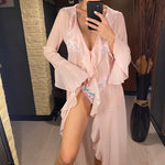 New Sexy V Neck Ruffled Long Sleeve Chiffon Tunic Beach Cover Up Cover-ups Beach Dress Beach Wear Beachwear Female Women V5976