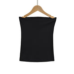 Spring Style Black And White Top Hot Girl Flat Top Tube Top Sexy Off-Shoulder Strap With Chest Pad Beautiful Back Camisole BPVE