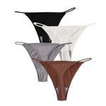 4Pcs/Set Women G-String Thongs Seamless Panties Sexy Lingerie Low Rise Female G-String High Cut Pantys Underwear