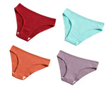 4Pcs/Set Cotton Panties For Women Low Rise Underwear Breathable Briefs Solid Color Sports Underpants Female Lingerie