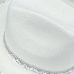 Women Shiny Sequined Wide Brim Cowboy Hat Western Style Sun Cap for Club Party