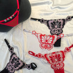 Adjustable Rhinestone Letters Sexy Panties Temptation Butterfly Thong Women Underwear G-string Hollow Out Breathable Lingerie