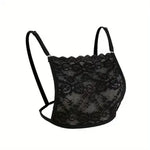 Women’s Lace Chest Cover Cami Insert Adjustable Strap Modesty Panel for Low Cut Tops Dress Layering Underwear
