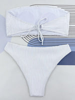 2025 Sexy Bandeau Strapless Wrinkled Bikini Women Swimwear Female Swimsuit Two-pieces Bikini set Bather Bathing Suit Swim Lady