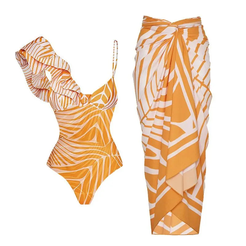 2026 New Arrival Push Up Women Bikini Set Floral Printed Ruffle Bikinis Strappy Bandage Swimwear Brazilian Biquini Bathing Suit