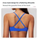 Backless Yoga Bra Woman Gym Tops Sports Bra Strap Cross Back Womens Underwear Adjustable Shoulder Strap Inner Padded Yoga Vest