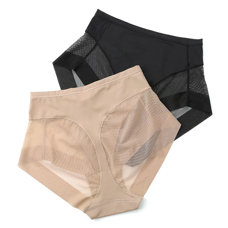 Seamless Panties Women High Rise Panty Tummy Control Briefs Butt Lifter Shapewear Sexy Lingerie Ice Silk Underwear S-3XL