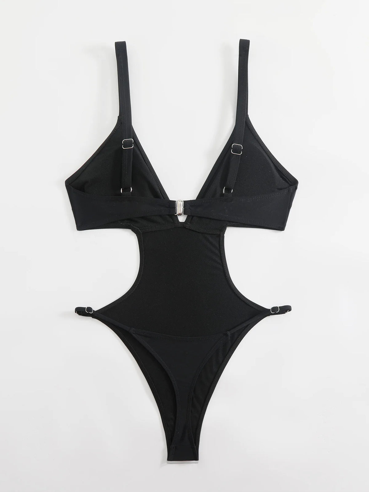 Sexy Hollow Out Backless Thong Bikini 2026 Women Black Coffee Golden Bead One Piece Swimsuit Beach Bathing Suit Holiday Swimwear