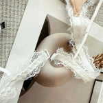 Deep V Halter Neck Bra Set French Style, Lace Push Up Bralette for Small Chest, Sexy Wireless Triangle Bra Set MOYISU Sexy Tushy