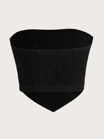 Sexy Off The Shoulder Tube Top Women Summer 2024 Solid Rib Knit Strapless Sleeveless Backless Crop Top Streetwear Y2K