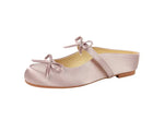 BIGTREE Satin Bow With One Strap With Shallow Mouth Half-Tugging Women's Hollow Inner Heightened Round-Head Sandals Comfortable