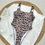 Vintage Brown Leopard Print Swimwear Women Metal Chain Strap Slim Tummy Control One Piece Swimsuit Holiday Bathing Suits 2026