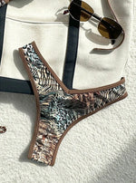 Sexy Leopard Print Bikini 2 Piece Set Women Laced Up Split Swimsuit Low Waist Beachwear 2025 New Summer Swimwear Bikinis Set