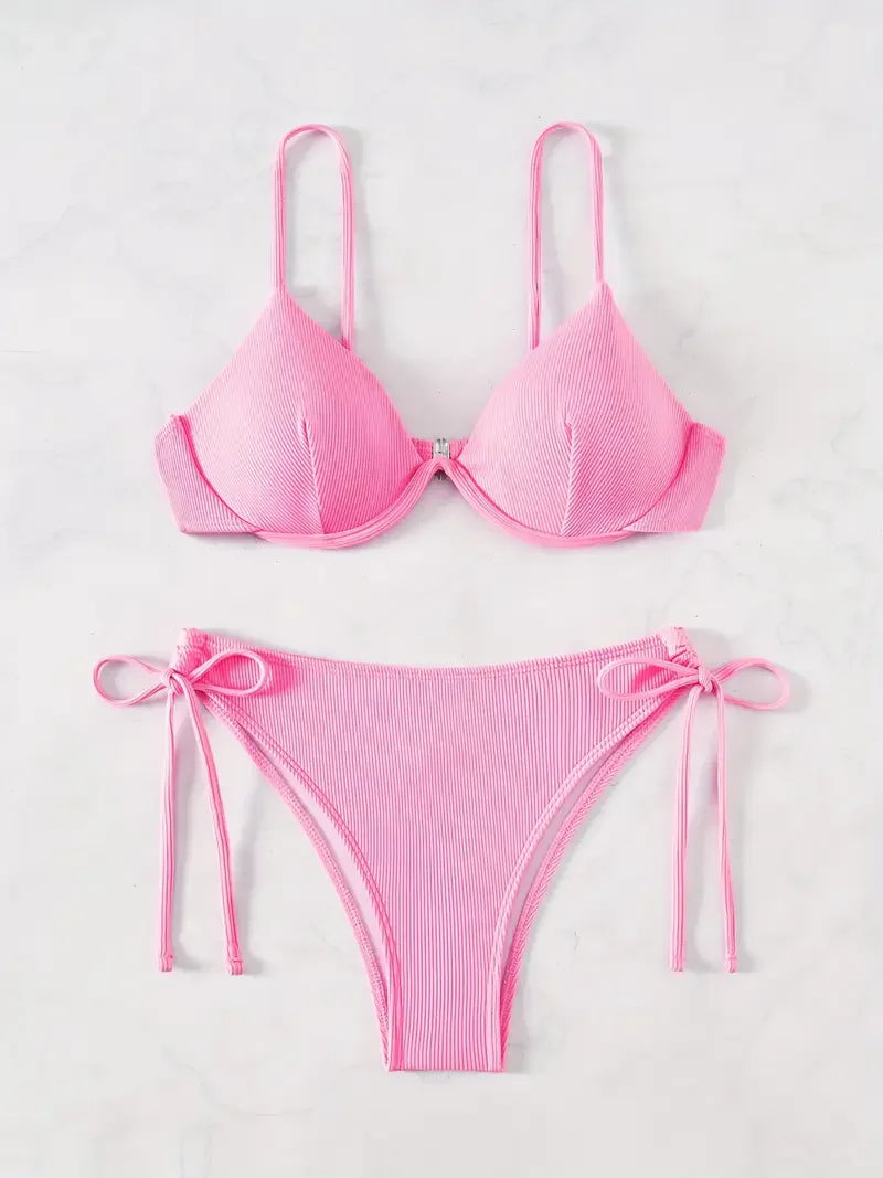 ZTVitality Solid Underwire Sexy Bikini 2025 New Arrival Biquini Padded Push Up Bandage Swimsuit Women Swimwear Summer Beachwear