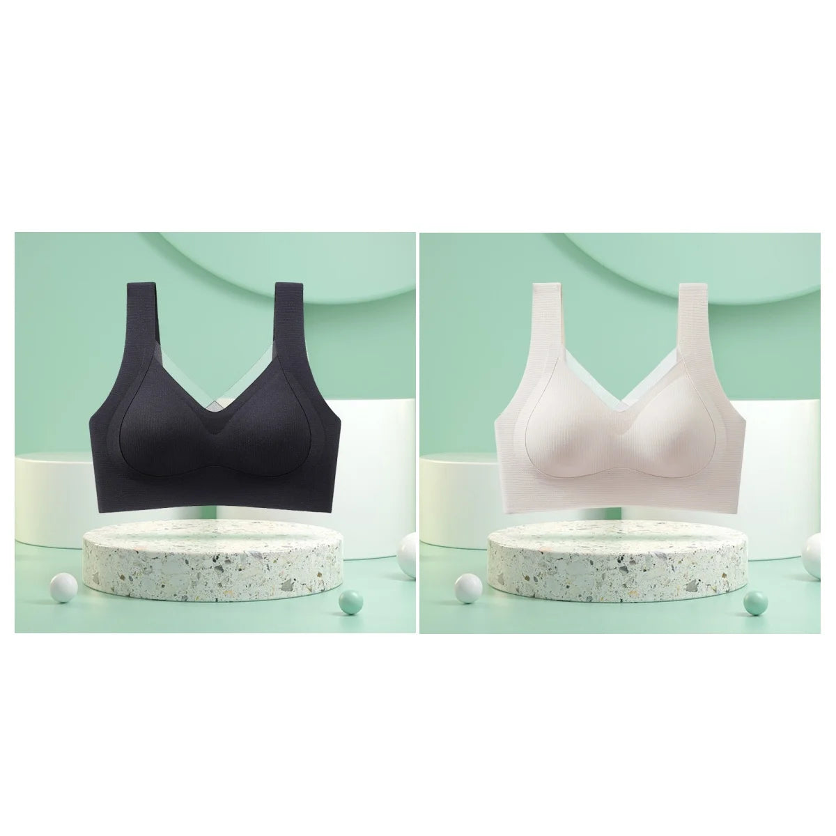 2Pcs/Set Women's Seamless Bras For Women Underwear Wireless No Steel Ring Fitness Solid Color Underwear Sexy Lingerie