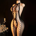 One Piece Sexy Big Loophole Open Bras Baby Dress Crotchless Lingerie TransparentAdultMesh Hollow Bodystocking Hot Underwear