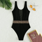 Sexy Black Swimwear One Piece Swimsuit Women 2026 Mesh Patchwork High Cut Bathing Suit Push Up Swimming Beach Wear Monokini