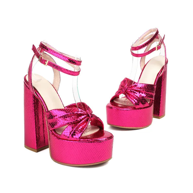 NASBAVI Luxury Summer Shoes for Women Sandals Platform High Heels Pink Silver Gladiator Flip Flops Female Party Wedding Shoes
