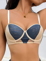 New Style Color-Blocking Women's Bra with Thin Upper and Thick Lower Padding, Enhancing Small Busts, Gathering and Lifting, Correcting Side Breasts, and Preventing Sagging