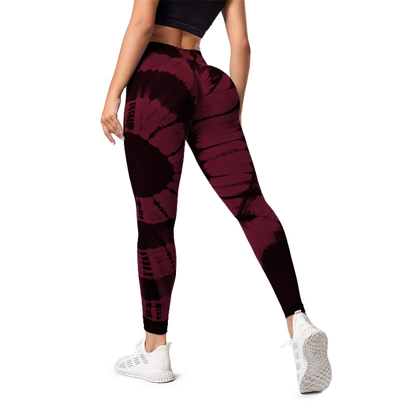 New Tie-Dye Seamless Yoga Leggings Breathable Gym High Waist Sports Leggings WomenFitness Running Exercise Hip Lift Pants