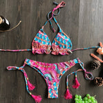 Sexy Bikini Floral Print Swimwear String Bikini Set Push Up Swimsuit Bikinis Women Biquini Beach Bathing Suit Women