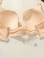 Women's neck hanging buckle sexy deep U-cup bra with steel ring gathering push up shoulder strap adjustable underwear MR3464