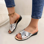 Gold Flat Sequin Cloth Slippers for Women 2026 summer Casual Flat Sandals for Women Fashion Sandals Outdoor Flip Flops36-42