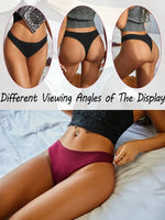 6Pcs/Set Women Cotton G-String Ribbed Panties Female Low Rise Thongs Ladies Sexy Bikini 7 Solid Color Girl Soft S-XL Intimates