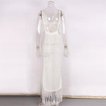 New Sexy S - XL Fringe Tassel Knitted Crochet Tunic Beach Cover Up Cover-ups Beach Dress Beach Wear Beachwear Female Women V3791