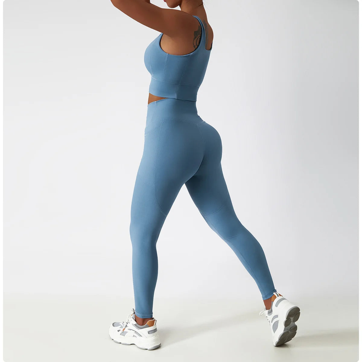 Cozy SkinFriendly Breathable Pocket Yoga Leggings Gym High Waist Sports Leggings Women Elasticity Fitness Running Hip Lift Pants