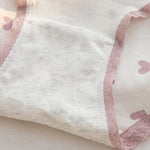 1 Pack Women's Cute Lace Trim Cotton Underwear Bow & Heart Print Briefs Sweet Style Lingerie M-XL Breathable Daily Panty