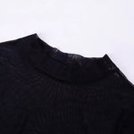 Women Mesh Dress Spring Autumn Sexy Sheer Mesh Long Sleeve Package Hip Sheath Dress Lady Sexy Club Body Wrap Mini Short Vestidos