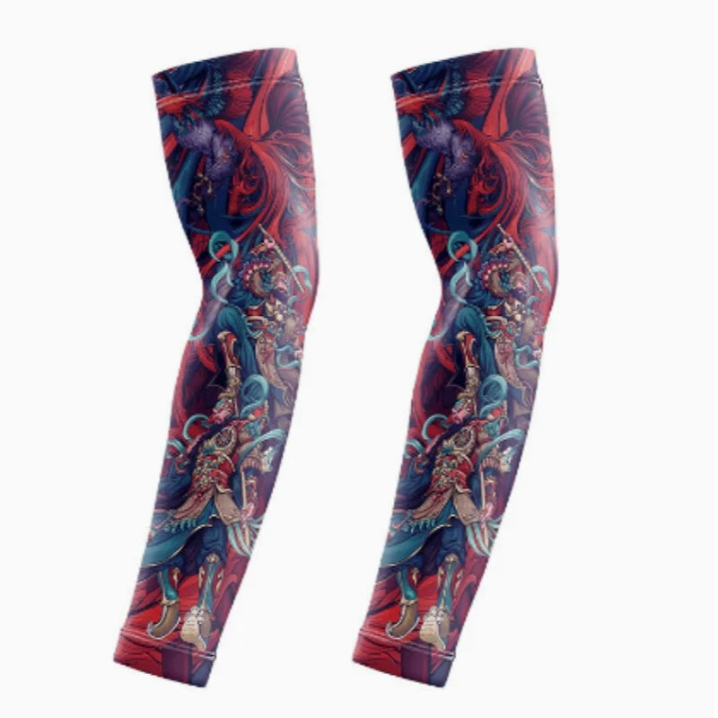 Ice Silk Tattoo Sleeve Men Women Summer Tattoo Sleeve UV Solar Arm Covers Cycling Cuff Quick Drying Cool Anti-Sunburn Arm Sleeve