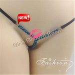 DEKA Elastic Crotchless High quality Real Pearl Thongs Women Low-Rise Hollow Sexy G-string Female Erotic Panties Underwear