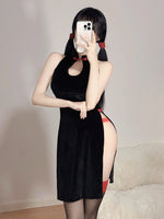 Pink Nurse Lingeries Cosplay Costume Lace Trim Hollow Out Dress with Hat Erotic Role Play Outfits for Women Halloween Nightwear