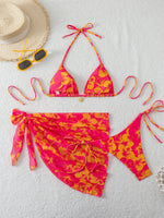 Halter Triangle String Bikinis 2026 Women Sexy Printed Swimsuit 3 Pieces Swimwear Female Bathers Bathing Swimming Swim Suit