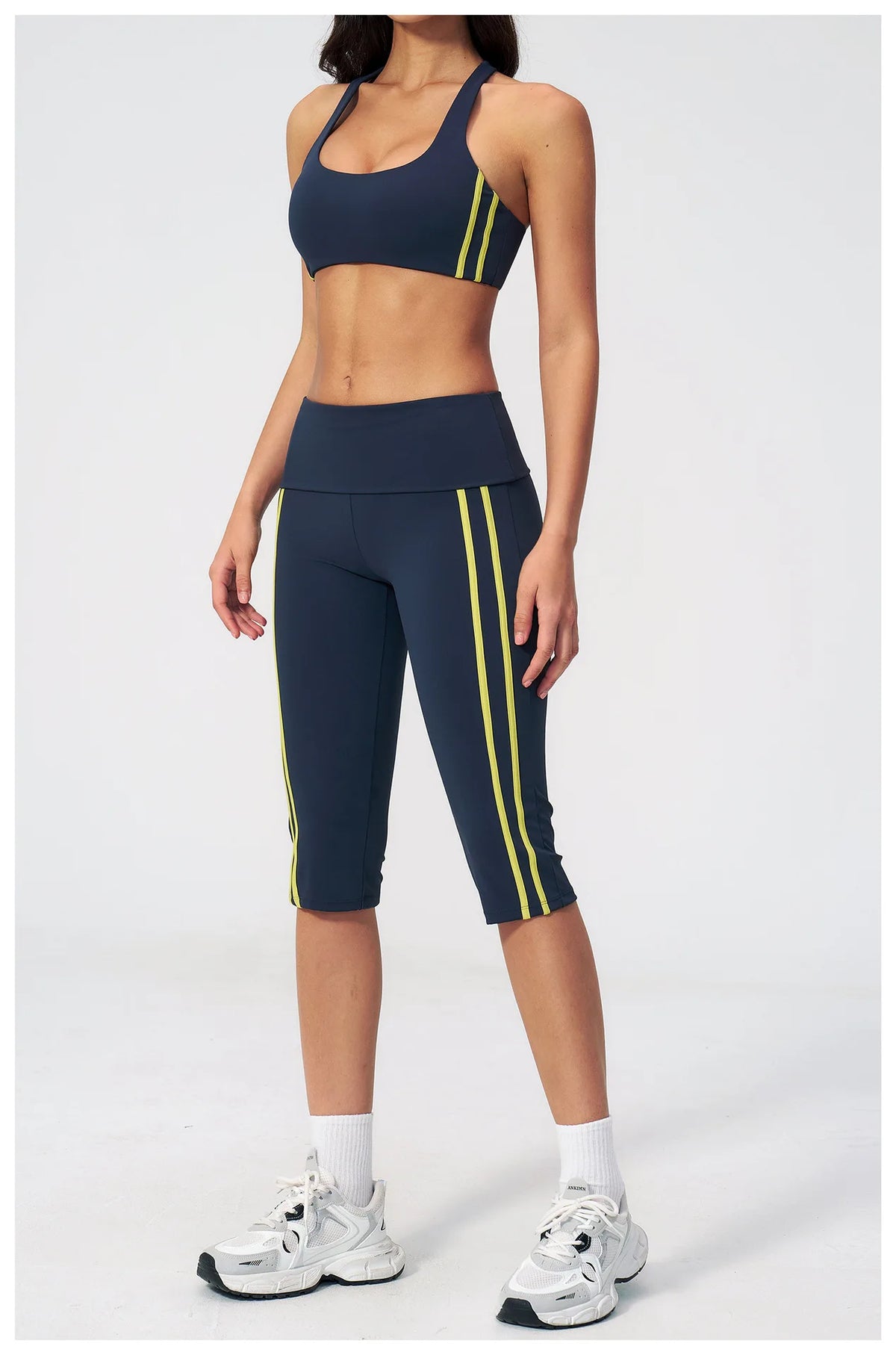Summer Color Blocked Yoga Sets Women Slim Sports Bra High Waist Pants Fitness Suits Outwear Gym Running Push Up Workout Clothes