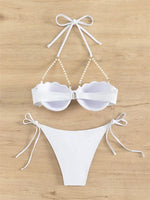 Shell Shaped Underwired Bra Cup Bikini Women Pearls Bikinis 2025 Female Swimwear Two Pieces Bikini Set Push Up Bathing Suit Swim
