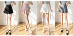 Women High Waist Pleated Skirt with Safety Shorts, Black A Line Mini Skort for Casual Office School Style Outfits