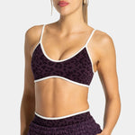 Braided Leopard Print Sports Bra - High Impact Support, Push-Up Design, Anti-Downward Shift, Breathable & Comfortable for Gym