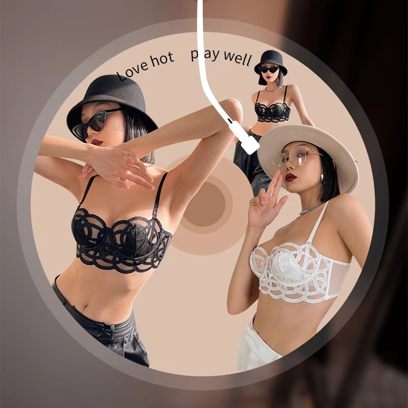 French Sexy Lingerie Set Women Ultra Thin Lace Breathable Bra Set Summer Soft Cup Comfort Underwear Bralette and Panties Thong