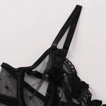 Toucheart Lace Sexy Skinny Babydoll Bodysuit Embroidery Erotic Private Adult Suit Solid Color Patchwork High Waisted Sexy Set