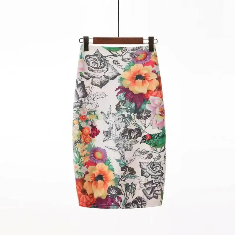 Spring Summer Women Y2K High Waist Midi Pencil Chiffon Skirts Slim Bodycon Vintage Hip Raise Korean Fashion Clothes UOV5