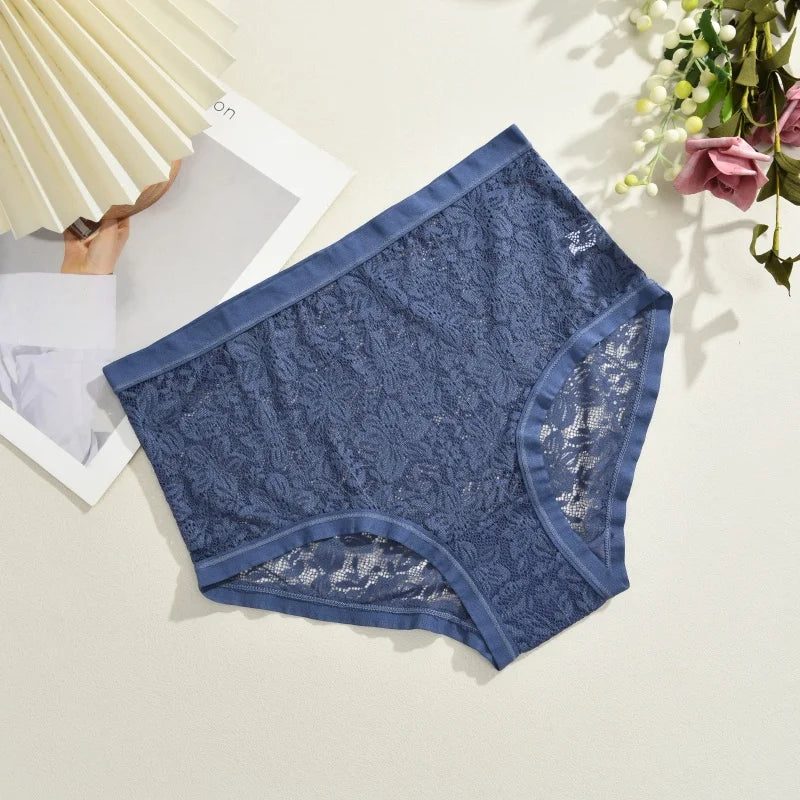 2Pcs/Set Women Sexy Panties Hollow Out Lace Floral Ladies Briefs Low Waist Solid Comfortable Hot Sale Female Underpants S-XXL
