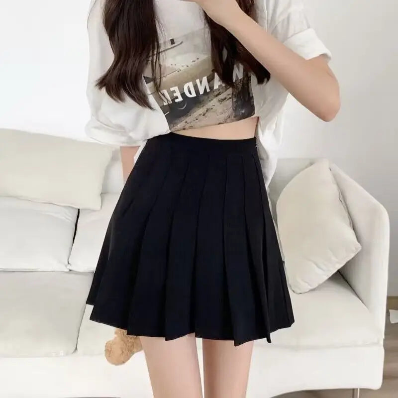 Mini Skirts Womens 2024 Summer Japanese School Pleated Skirts High Waist Kawaii Cute Pink Plaid Skirt Uniform Harajuku Jupe