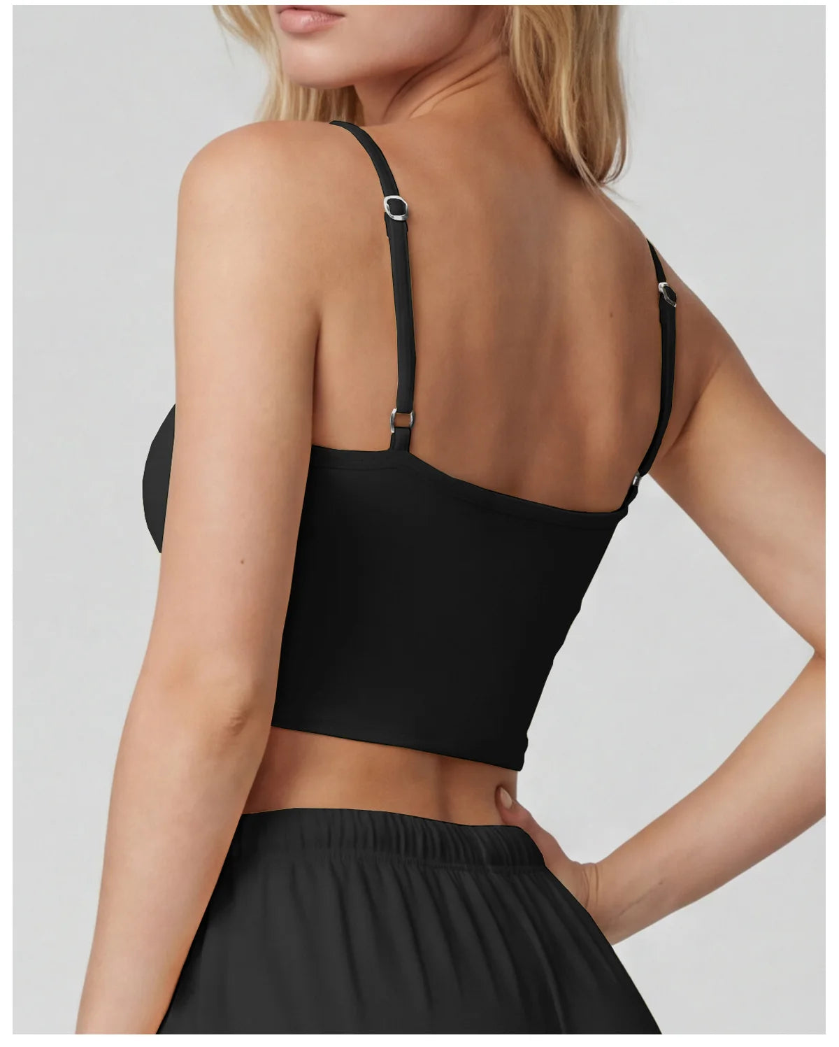 Color-block Fake Two-piece Yoga T Shirts Women Thin Straps Bow Padded Slim Sports Camisole Gym Running Training Fitness Tank Top