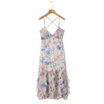 Sexy Backless Cross-strap Dress Elegant For Women With Stylish Design Ruffle Trim Slim Fit Fairy-style Beach Dress Charming FD1T